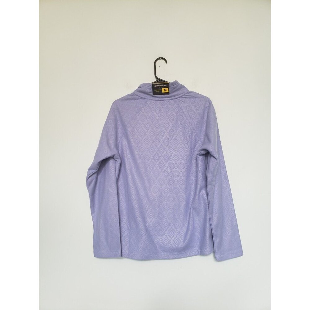 Eddie Bauer Womens M Sweatshirt Polar Fleece 1/4 Zip Lgt Blue Activewear NWT - Picture 2 of 7